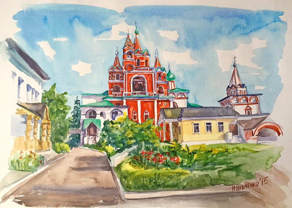 Саввино-Сторожевский монастырь Звенигород зарисовки